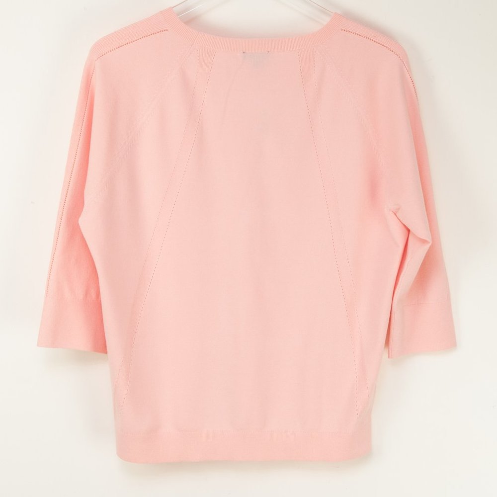Talbots Pointelle Sweater Lightweight Cozy Peach Pink Size Large Petite New - Picture 3 of 6